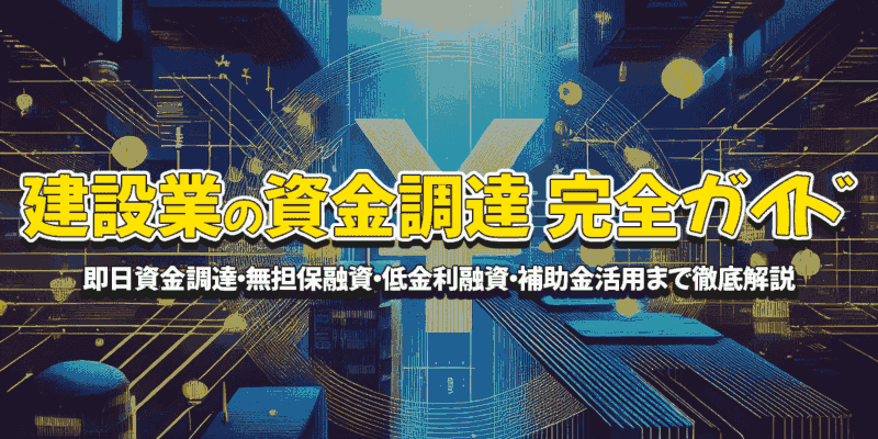 建設業の資金調達 完全ガイド：即日資金調達・無担保融資・低金利融資・補助金活用まで徹底解説