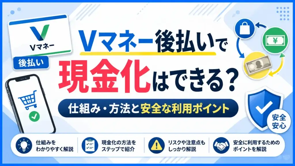 Vマネー後払いで現金化はできる？仕組み・方法と安全な利用ポイント